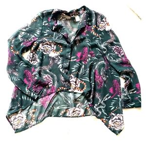 Printed button down top